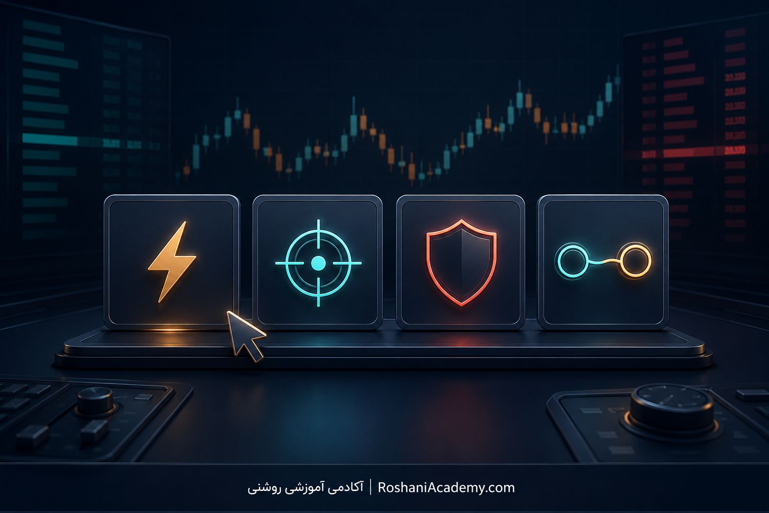 انواع سفارش در صرافی ارز دیجیتال با نمادهای مارکت، لیمیت، حد ضرر و OCO